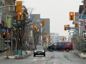 Bank Street in mid-January: When retail is shut down, Ottawa streets can look close to empty.