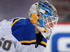 The Blues are trying to lock Jordan Binnington into a long-term deal before he is eligible to become a UFA.  Getty Images