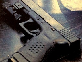 A semiautomatic handgun.