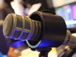 A stock photo of a radio microphone.