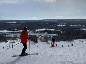 Skiers and snowboarders hit the slopes at Horseshoe Resort, in Barrie, as Ontario's ski industry was allowed to finally open for the 2021 season.
