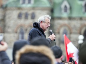 Randy Hillier, Independent MPP for Lanark-Frontenac-Kingston, took part in the NoMoreLockdowns protest on Parliament Hill in December 2020.