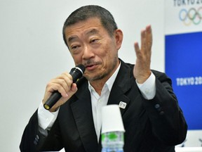 This file photo taken July 31, 2018 shows Hiroshi Sasaki, head creative director for the opening and closing ceremonies of the Tokyo 2020 Olympics and Paralympics, speaking at a press conference in Tokyo.