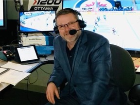 With NHL teams in a bubble, broadcasters are not travellig with the Ottawa Senators this season, so Gord Wilson and his broadcast partner, Dean Brown, have been doing their work remotely from a "home" studio at Bell Media's building in the ByWard Market.
