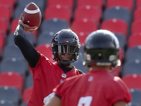 Ottawa Redblacks QB Dominique Davis during practice in Ottawa Tuesday Oct 29, 2019.