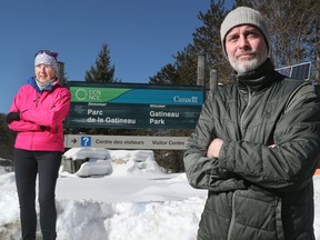 Meriel Beament Bradford, left, and Brendan Denovan are among the Chelsea residents calling for the NCC to pay the municipality more than $589,000 in payments in lieu of taxes, plus interest.