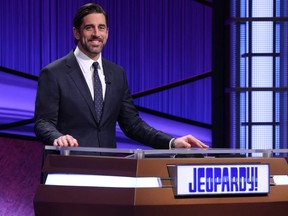 NFL quarterback Aaron Rodgers takes over as guest host on the long-running quiz show for two weeks starting Monday, April 5.