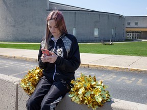 Brandi Levy, a former cheerleader at Mahanoy Area High School in Mahanoy City, Pennsylvania and a key figure in a major U.S. case about free speech, poses in an undated photograph provided by the American Civil Liberties Union.