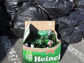 Garbage left in Vincent Massey Park after a late-night party