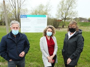 L to R:  Barry King, Barbara Motzney, Karen Meades. Residents in the Rideau Glen community along the Rideau River in south Ottawa are peeved about a development application in the South Nepean Business Park, at a property at 99 Bill Leathem Dr. to build a warehouse/truck terminal.