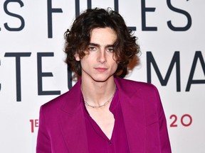 Timothee Chalamet attends the "Little Women" premiere in Paris, Dec. 12, 2019.