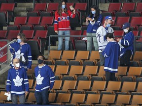 Healthcare providers are in attendance tonight for Game Seven between the Montreal Canadiens and the Toronto Maple Leafs during Game Seven of the First Round of the 2021 Stanley Cup Playoffs at Scotiabank Arena on May 31, 2021 in Toronto, Ontario, Canada.