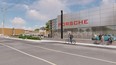 A rendering of a planned Porsche dealership in Vanier