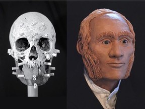 A facial reconstruction of Franklin expedition sailor John Gregory, whose remains were found on King William Island in Nunavut, is shown in a handout photo.