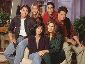 Friends cast: (clockwise from left) Matt Le Blanc as Joey, Lisa Kudrow as Pheobe, David Schwimmer as Ross, Matthew Perry as Chandler, Jennifer Aniston as Rachel, Courtney Cox Arquette as Monica.