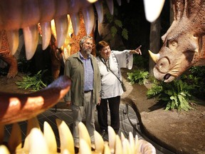 Stewart Peck and his wife Jarmila Peck view the Talisman Energy Fossil Gallery during the grand reopening preview of the Canadian Museum of Nature in 2010.