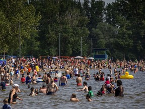 Very large crowds were at Mooney's Bay Beach as Ottawa was hit with extreme heat Sunday, June 6, 2021.