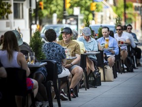 People were happy to be out enjoying the patios on Somerset Street, which is being closed to vehicle traffic on weekends again this summer.