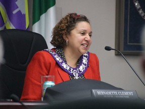 Cornwall Mayor Bernadette Clement, a failed Liberal candidate, was appointed to the Senate. She's pictured at a city council meeting in Cornwall on Jan. 13, 2020.