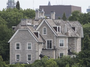 View of 24 Sussex Drive from Rockcliffe Park in Ottawa.
