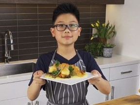Victor Chow, 11, won the cheese competition on a recent episode of Food Network Canada's Junior Chef with his Michelin-Star worthy dish made with bocconcini cheese.