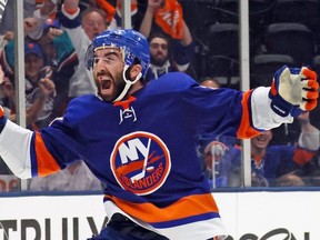 Islanders forward Kyle Palmieri was gold against the Bruins, scoring in four of the six games, including one in each of the last three, and finishing with six points. Getty Images