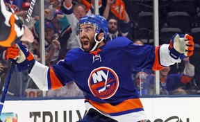 Islanders forward Kyle Palmieri was gold against the Bruins, scoring in four of the six games, including one in each of the last three, and finishing with six points. Getty Images