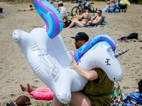 Enjoying Sunnyside Beach in Toronto on Saturday June 5, 2021.