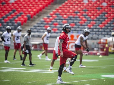 The Ottawa Redblacks returned to the field on Sunday, July 11, 2021, for the club's first practice of this year's training camp. Quarterback Matt Nichols during training camp Sunday.