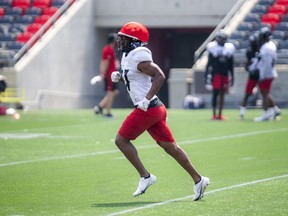 #31, running back Justin Davis at Redblacks practice Monday, July 26, 2021, on the field at TD Place.