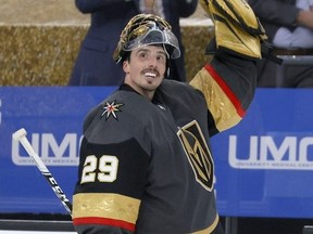 The Vegas Golden Knights on Tuesday traded goaltender Marc-Andre Fleury — and the final year of his $7-million salary — to the Chicago Blackhawks in exchange for the minor-league equivalent of a bucket of hockey pucks.