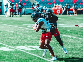 Linebacker Micah Awe has been making an impression with his energy during Ottawa Redblacks training camp.