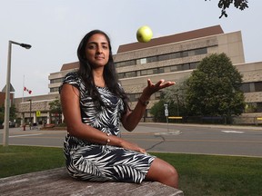 Dr Nisha Thampi  in front of CHEO in Ottawa Monday July 19, 2021. Nisha is an author of a new Science Table study about the return to school.