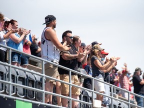 About 300 fans sat in the upper north-side stands for Saturday's Ottawa Redblacks intrasquad game.