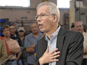 Then-Liberal party leader Stéphane Dion speaks in Brantford, Ont., in October 2008.