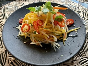 A Green Papaya Salad at Mozaik Street Foodery,