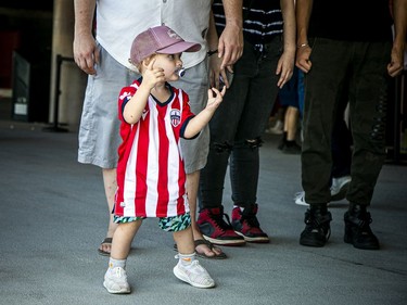 Two-year-old Laina Scott may have been one of the youngest fans rocking her team jersey to cheer on the Atlético Ottawa team on Saturday.