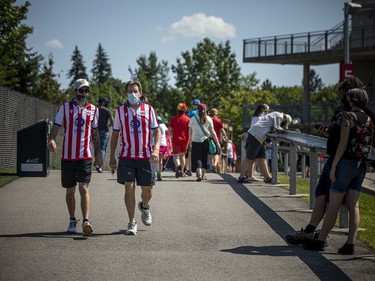 Fans at the TD Place for Atletico Ottawa's first game in front of fans, Saturday, August 14, 2021.