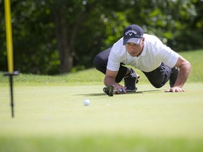 OTTAWA -- August 30, 2020 -- Al McGee, a multiple champion of the Ottawa Sun Scramble, lines up a putt during a Championship Week round at Eagle Creek Golf Course last year.