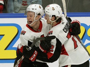 Winger Brady Tkachuk (left) and defenceman Thomas Chabot are considered the top candidates to become captain of the Ottawa Senators.