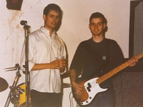Michael Kovrig (left) and Balazs Sarkadi are pictured sometime around 1998.