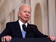 U.S. President Joe Biden delivers remarks on the end of the war in Afghanistan in the State Dining Room at the White House in Washington, D.C., Tuesday, Aug. 31, 2021.