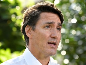 Prime Minister Justin Trudeau speaks during his campaign tour.