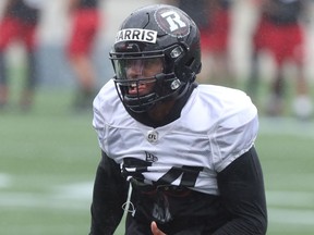 Ottawa Redblacks hold their third day of training camp at TD Place in Ottawa Tuesday July 13, 2021. R.J.Harris during practice.