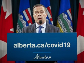 Alberta Premier Jason Kenney announces new COVID-19 measures for Alberta in Calgary, Wednesday, Sept. 15, 2021.