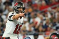 Tom Brady of the Tampa Bay Buccaneers looks on during the third quarter against the Dallas Cowboys at Raymond James Stadium on Sept. 9, 2021 in Tampa, Fla.