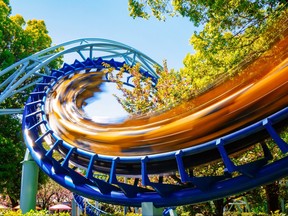 Rollercoaster at amusement park