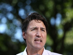 In this file photo, Prime Minister Justin Trudeau speaks during a news conference on Aug. 31, 2021 in Ottawa.