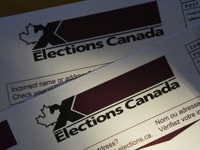 A stock image of Elections Canada voter information cards.
