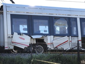 Ottawa Police and OC Transpo officials were on the scene of a LRT derailment near Tremblay station, Sunday. No one was injured in the derailment.